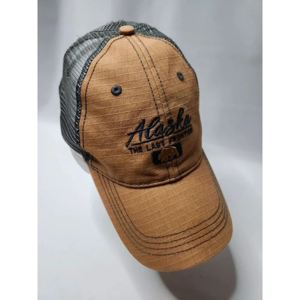 Prairie Mountain Alaska The Last Frontier Trucker Cap Tan Black One Size